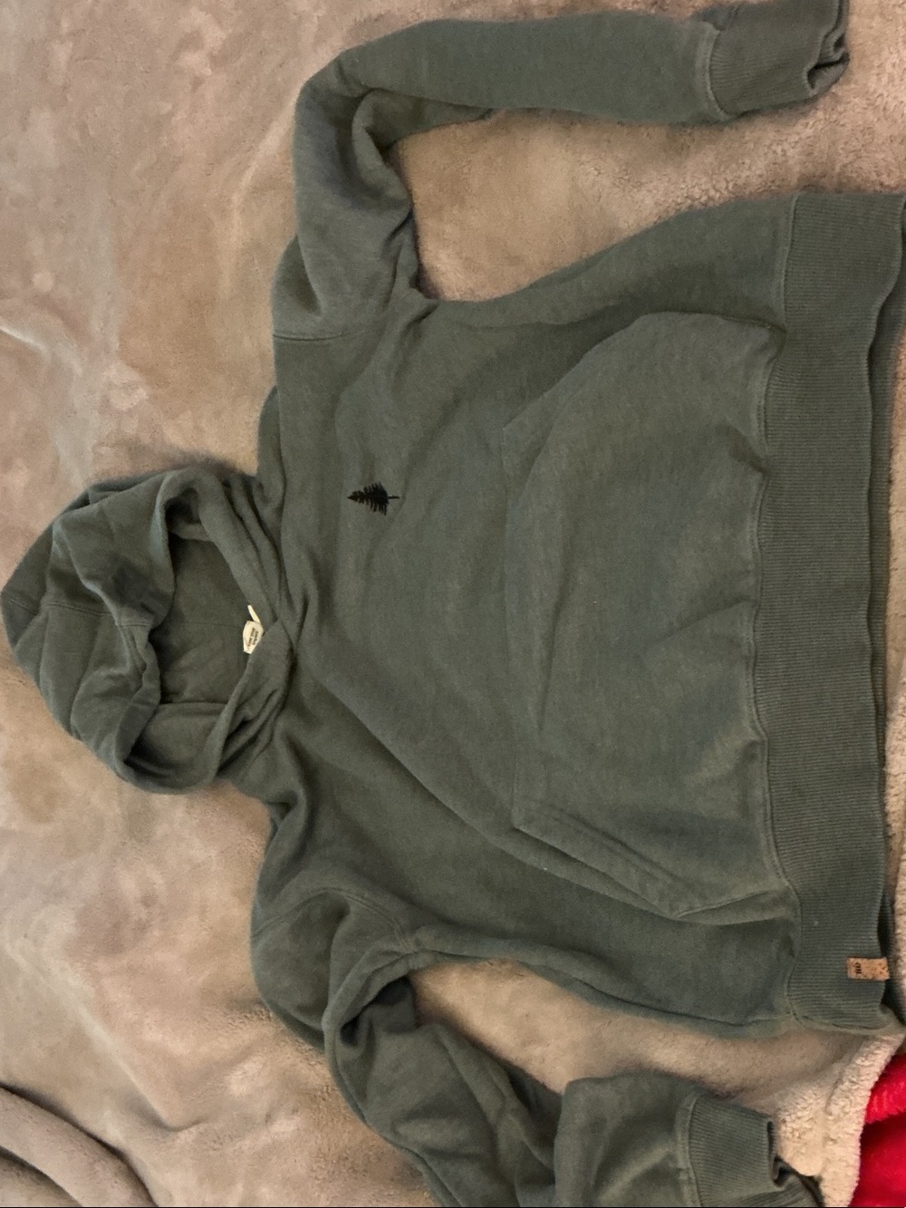 WoMen's io merino Olive Green Hoodie Sweater - Casual Pullover